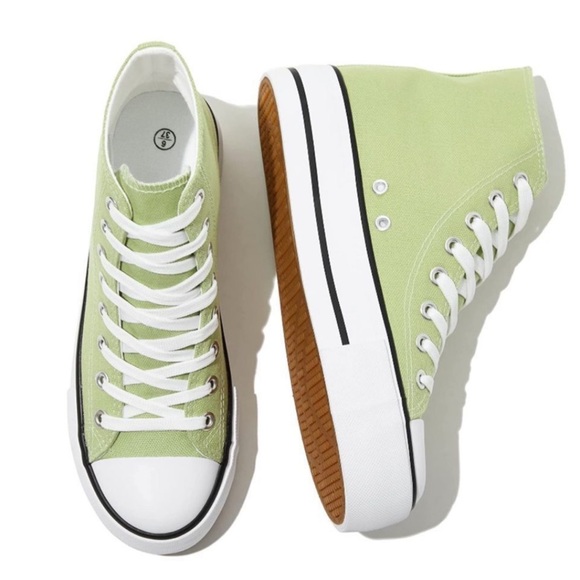 Platform Canvas High Top Sneakers - Picture 1 of 5
